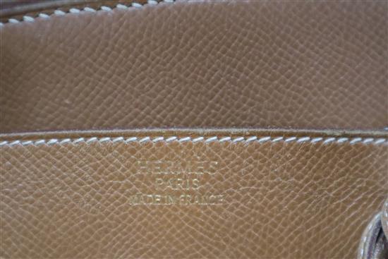 A Hermes tan leather Birkin handbag, with dust bag (puchased 1998 from Paris store) Width 35cm